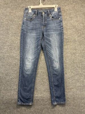 American Eagle Jeans Women 2 Tomgirl Mid-Rise Button Fly Whiskered Denim Pants