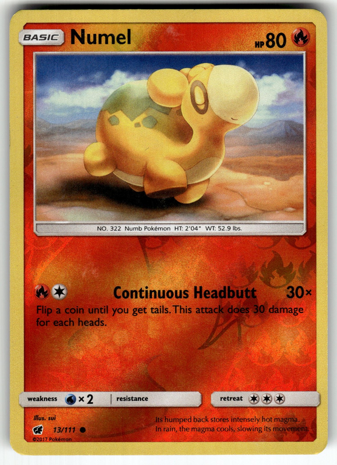 Numel 13/111 SM - Crimson Invasion LP Pokemon Card TCG