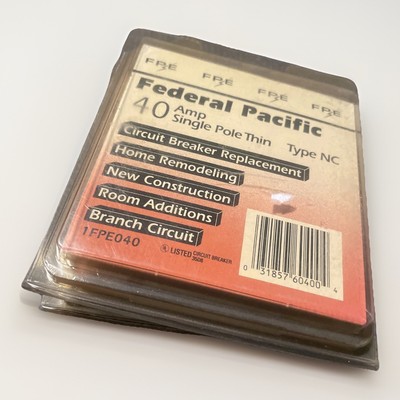 FPE Federal Pacific NC140 NC40 1F040 1 Pole 40 Amp 120V Stab-lok Breaker THIN