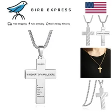 Charlie Kirk Cross Necklace - A Martyr For Truth And Freedom Turning Point USA