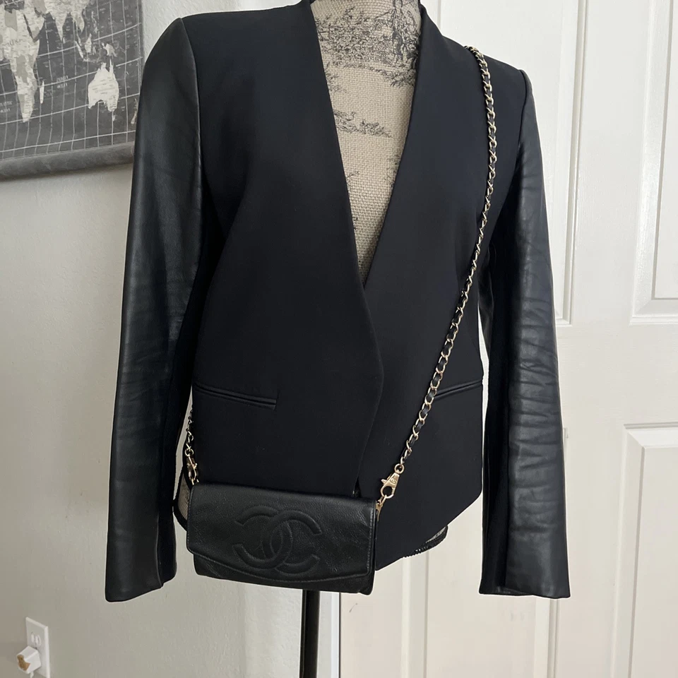 Authentic Chanel Timeless Wallet on Chain (WOC) CC Black Caviar Leather - Image 2 of 4