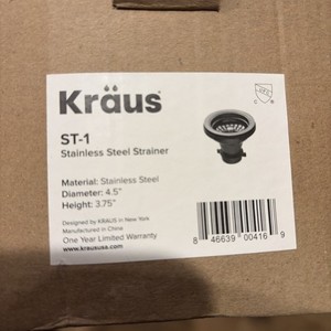 Kraus Stainless Steel Kitchen Sink Drain Assembly➕Strainer ST-1 📏4.5”W x 3.75”H