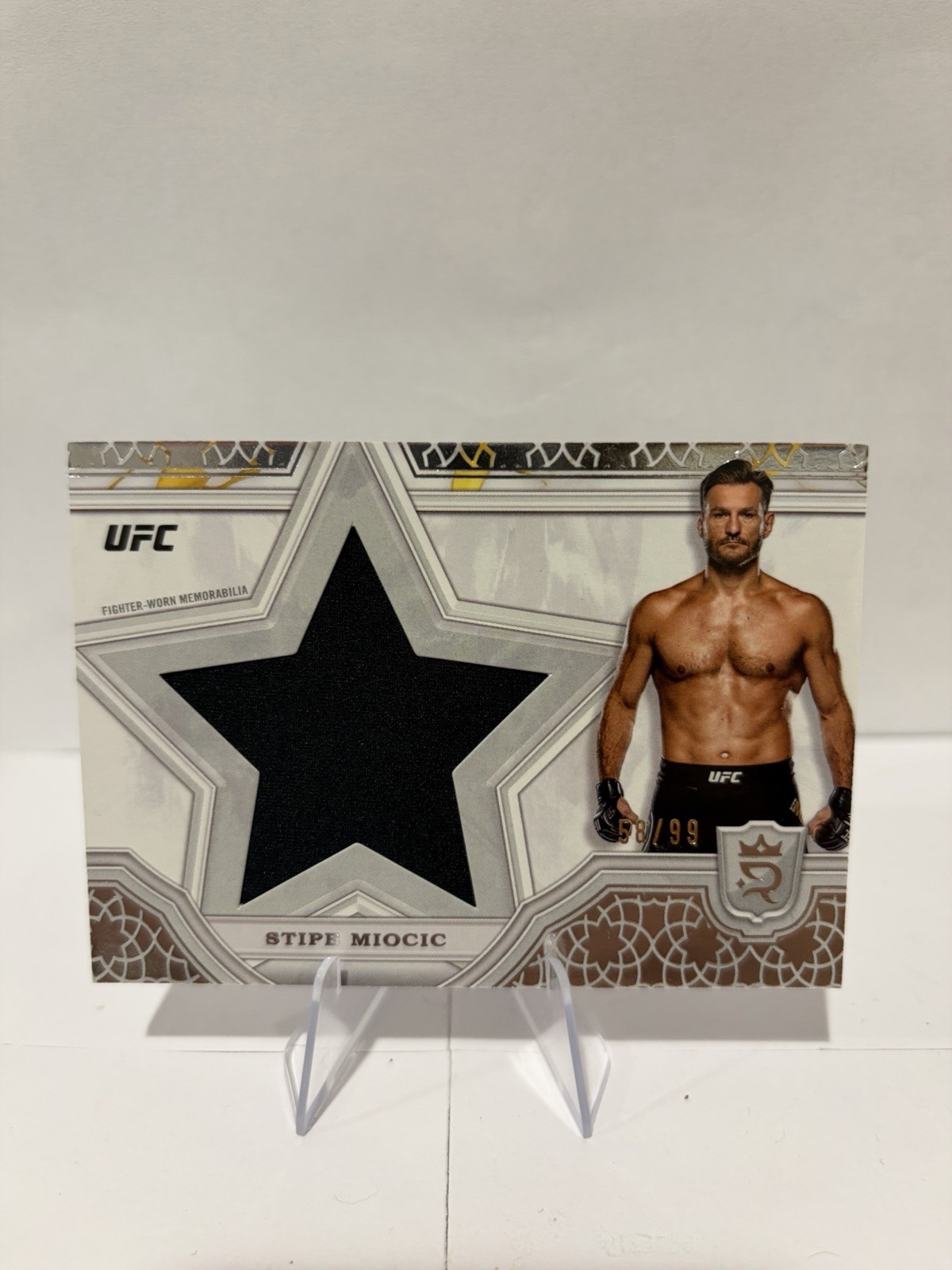 STIPE MIOCIC 2024 TOPPS ROYALTY UFC STAR MATCH WORN PATCH /99