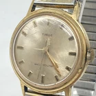 Vtg Timex Sprite Watch Men 30mm Gold Tone NEEDS REPAIR 1164 2470A Manual Wind Up