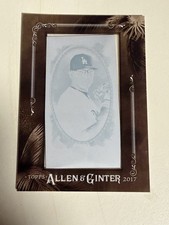 2017 Allen & Ginter Julio Urias Dodgers Framed Cyan Printing Plate 1/1 Mint Cond