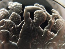 1.3-OZ .925 SILVER FRANKLIN MINT BATTLE OF CENTAURS GENIUS OF MICHELANGELO +GOLD
