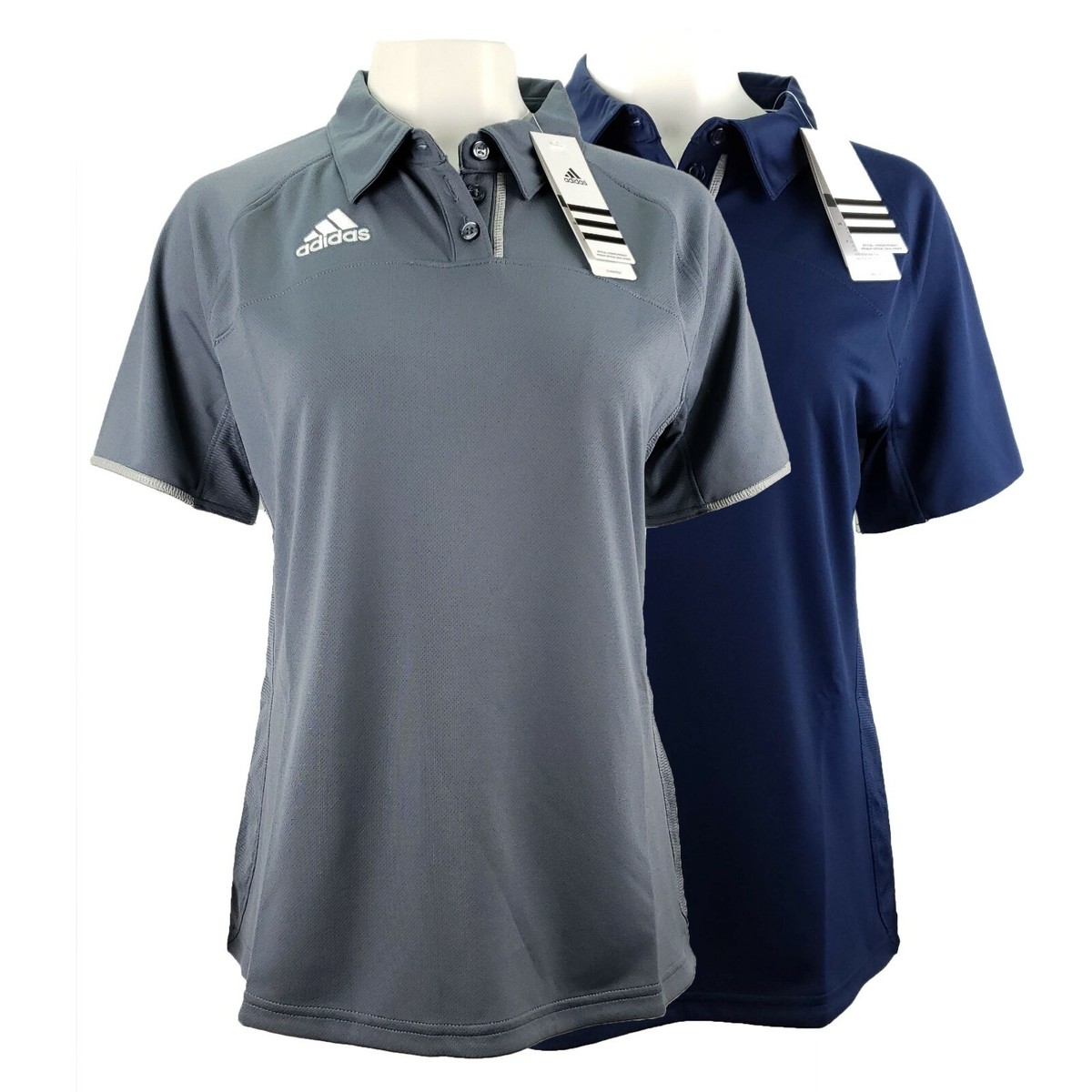 Adidas Utility Polo Shirt Golf Sport Top Climacool Women's L Navy