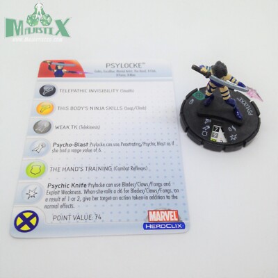Heroclix Giant Size X-Men set Psylocke #023 Uncommon figure w/card!