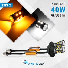 1157 2057a Error-free Type 2 Switchback Whiteamber Turn Signal Drl 20-led Bulbs