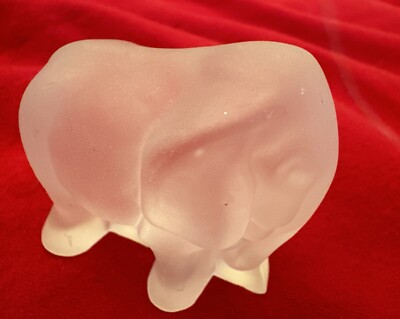 Vtg SPG Frosted Translucent White Crystal Elephant Taiwan Vtg SPG Frosted Translucent White Crystal Elephant Taiwan