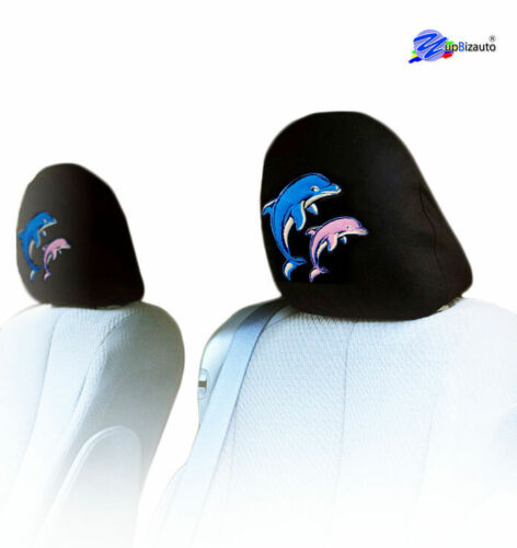 Juego de 2 protectores protectores de asiento con logotipo de delfín para KIA coche camión - Imagen 2 de 4