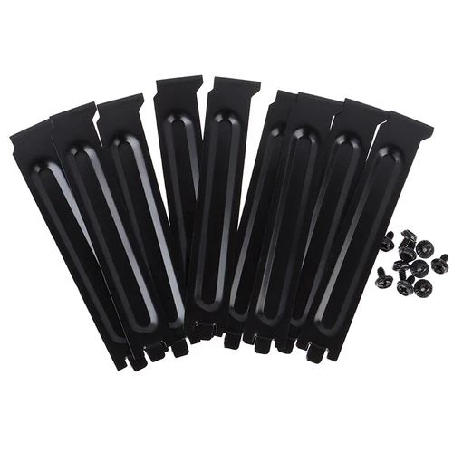 10 x Black PCI Chassis Slot Covers Bracket with Screws Blanking Pl.zhJ_bf