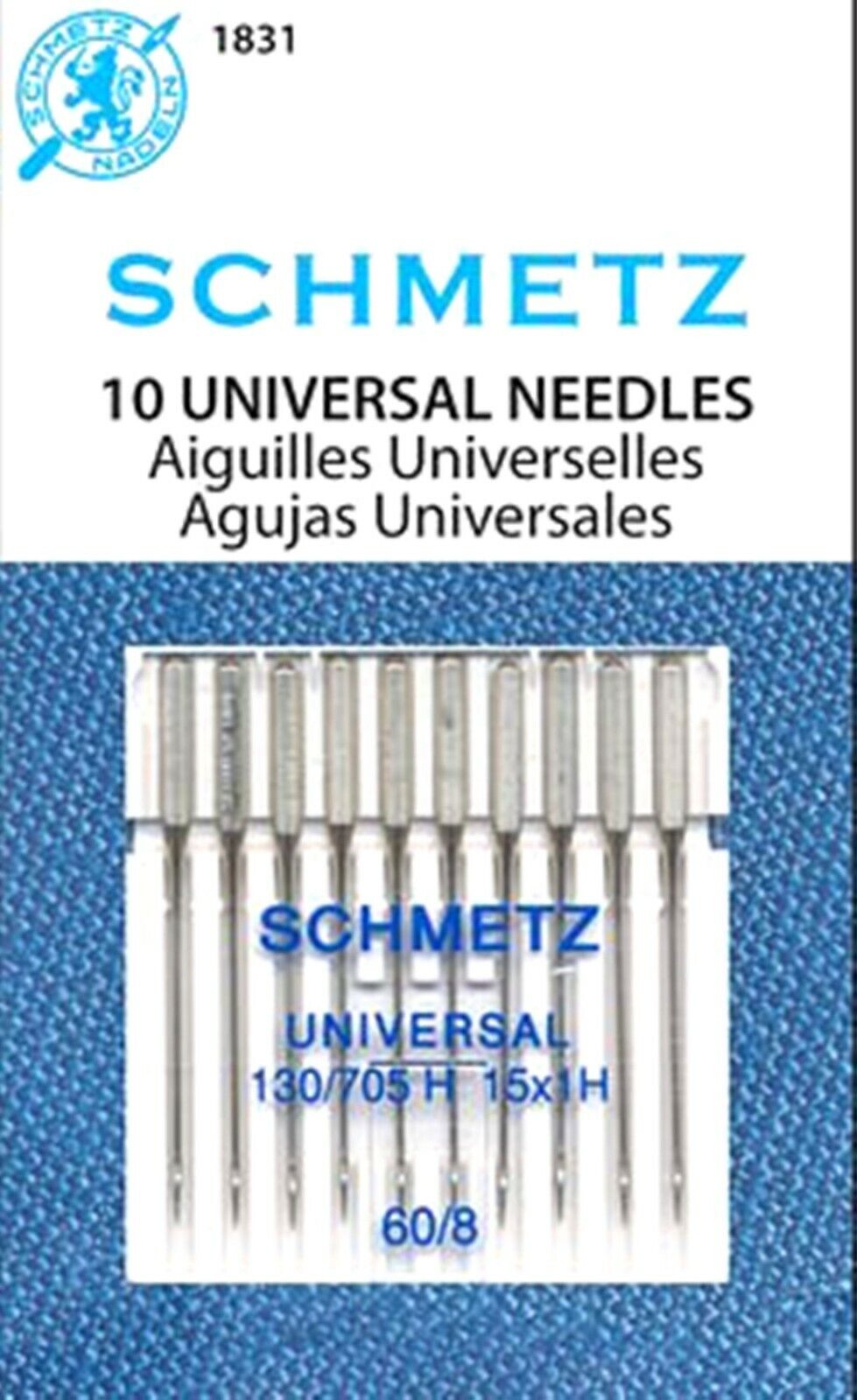 Schmetz Universal Sewing Machine Needles Size 60/8~ 10PK~Part# 1831~Free Ship