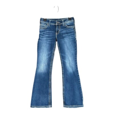 Silver Jeans Co Women's 26 Suki Bootcut Jeans Denim Whiskering Stretch Casual