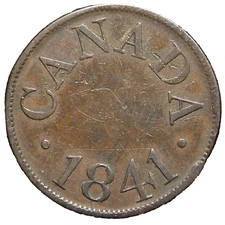 LC-13B 1841 Lower Canada Half Penny Token #23762
