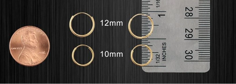 Par de aros corporales nariz oro macizo real 14K anillo labios cejas cartílago piercing 24G Foto 3 de 4