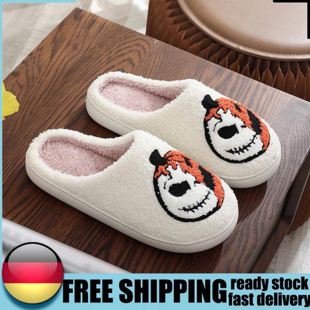 APL Pantofole morbide pelose Halloween zucca peluche pantofole per esterno interno camera da letto