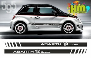 Fiat 500 595 Turismo Versetzte Side Stripe Vinyl Grafiken Versch Farben Ebay