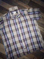Permanent-Press Courtney Button Up Plaid Shirt Made in USA Size 17-1X-17 1/2