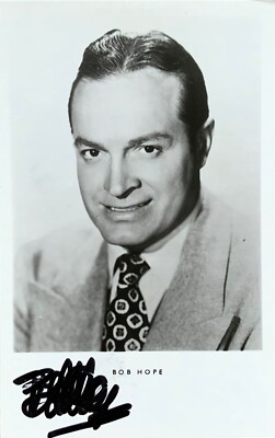 Leslie Townes BOB HOPE handsign. Autogrammkarte Starpostkarte Netter s Film 50er