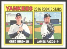 2016 Topps Heritage Greg Bird/James Pazos Rookie #171