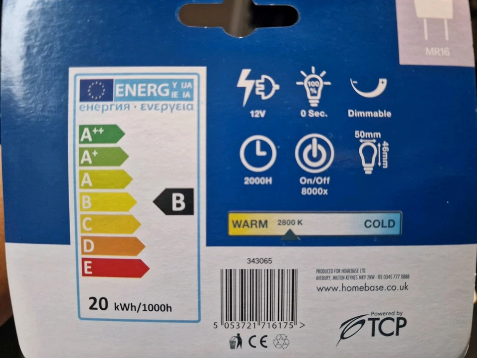 Halogen Spotlight Bulbs 20W, Dimmable, Warm White 2800K, 250 Lumens, 12V(2-bulb) - Image 3 of 4