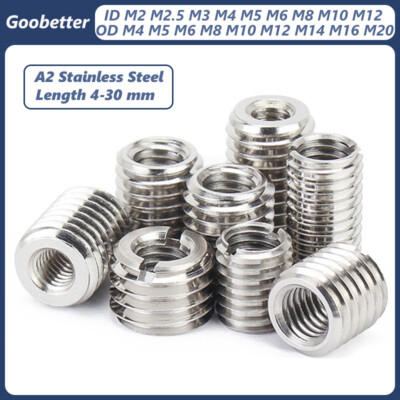 Threaded Insert Nut Thread Adapters Fitting Reducer M2-M12 Male to M4-M20 Female