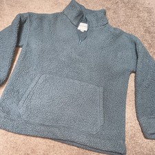 American Eagle Blue Sherpa Pullover Sweatshirt Womens Size X Small AE 1/4 Zip