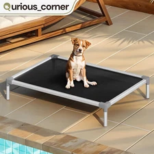 42" Elevated Dog Bed Raised Pet Cot Chewproof Cooling Mesh for Patio Outdoor
