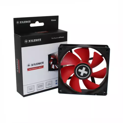 Lüfter 92 mm Xilence Red Wing 17,8 dB 12 V 3 + 4 Pin Molex rotes Lüfterrad