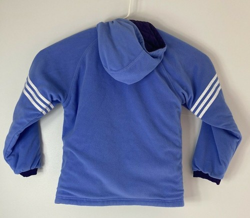 Adidas Quilted Reversible Girls size 16 Winter Coat Hood Lavender Purple VTG - Picture 4 of 12