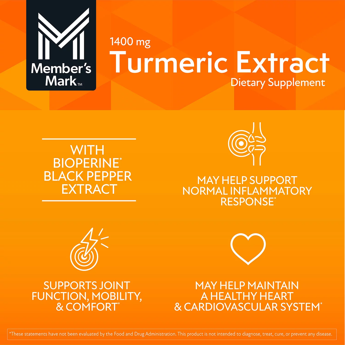 Member's Mark Extra Strength Turmeric Extract 1400mg, 180