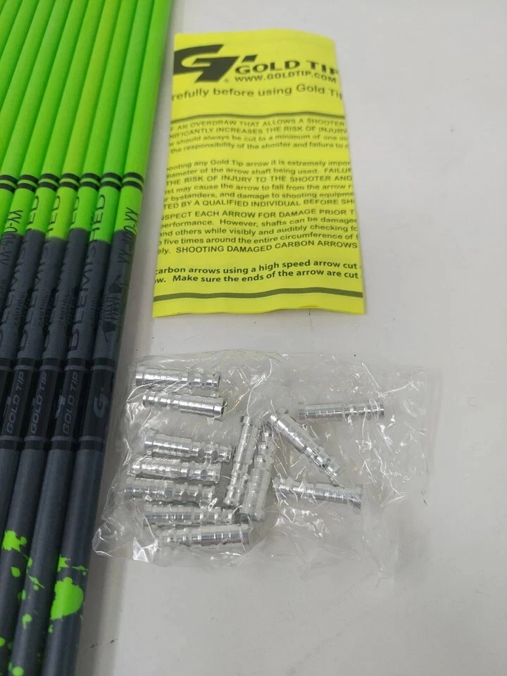 12pk Gold Tip BLEMISHED Name The Game 400 Levi Morgan Shafts w Inserts & Nocks - Image 3 of 4