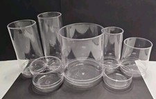 Clear Acrylic Pen Pencil Brush Paperclip Holder Desktop Organizer 7 Compartment