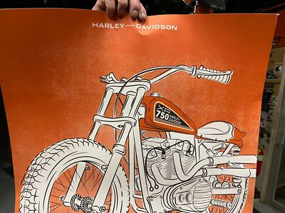 Harley XR750 50th ann Print Poster Flat track Motorcycle Racing