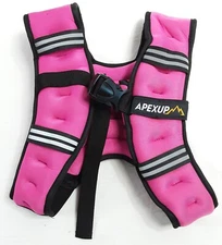 New, 10LB Pink APEXUP Weighted Jogging Vest w/Reflective Stripes