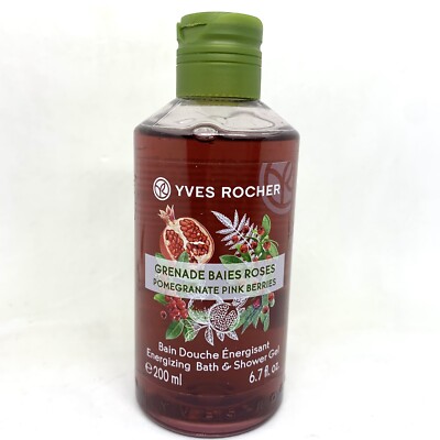 Yves Rocher Energizing Bath & Shower Gel Pomegranate Pink Berries 6.7 oz France