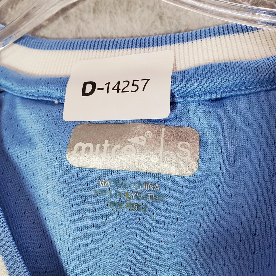 Camiseta Mitre Hombre Pequeña Azul Rayas Fútbol Camiseta Argentina Bordada LEER Foto 2 de 4