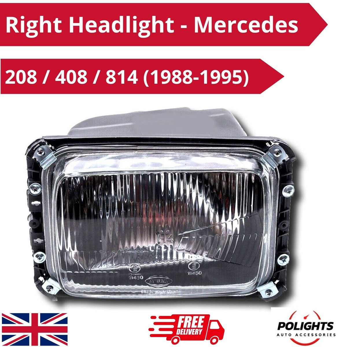 For Mercedes (1988-1995) Right Headlight 208/408/814 LHD models  