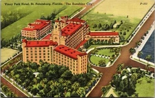 Vinoy Park Hotel St. Petersburg Florida Linen Postcard