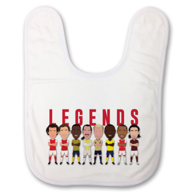 Arsenal Legends Vector Heroes Baby-Lätzchen Wright Henry usw. tolles Geschenk Gunners