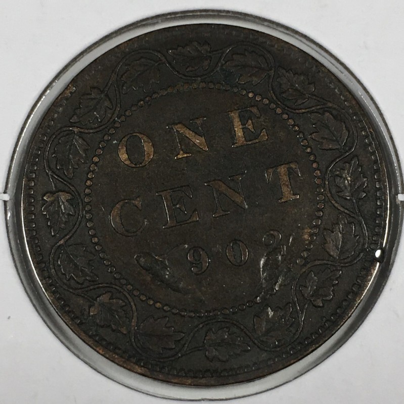 1902 Canada 1 Cent Penny - Edward VII - Fine (F) KM#8 - 5431-AH