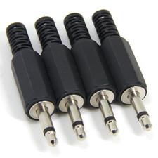 Ancable 4-Pack TS Mono Male Plug 1/8" 3.5Mm Solder Type DIY Audio Cable Connecto