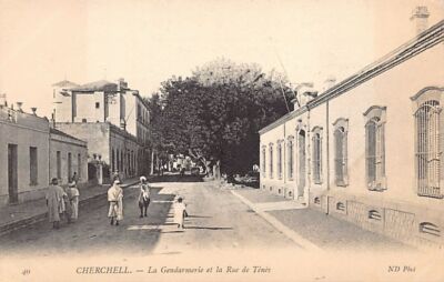 Algeria - CHERCHELL - La Gendarmerie et la rue de Ténès