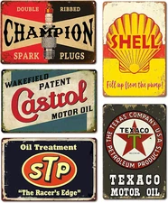 Vintage Metal Tin Signs Retro Garage Signs for Men Wall Decorations Old Car Shop
