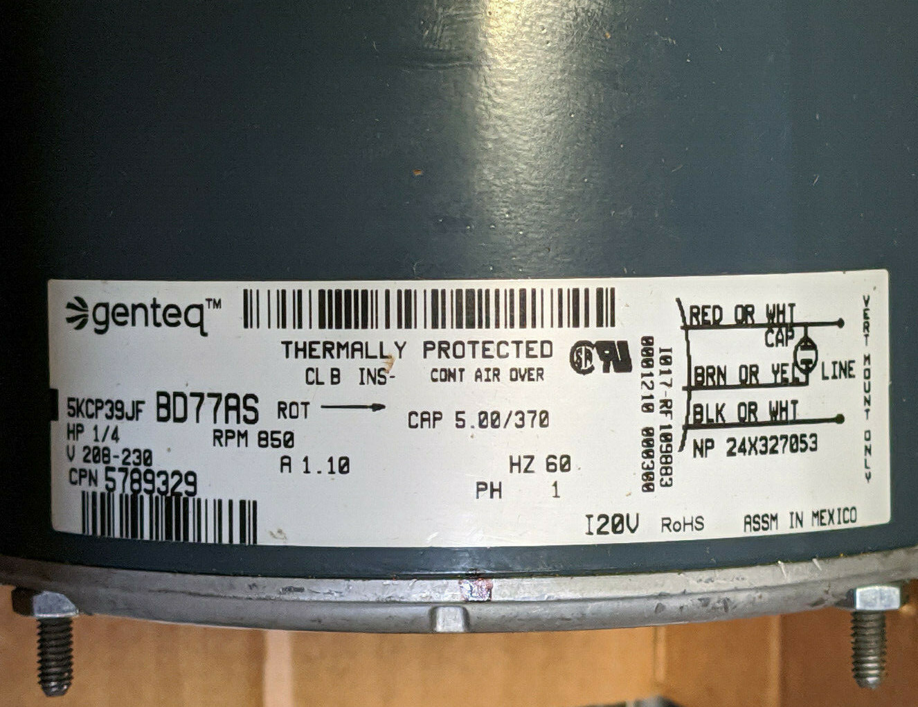 ~Discount HVAC~ YP-S102440876000 - Genteq - 5KCP39JFBD77AS - Motor