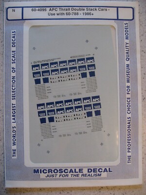 Microscale Decal N 60-4095 APC Thrall Double Stack Cars Use with 60-788 - 1986+