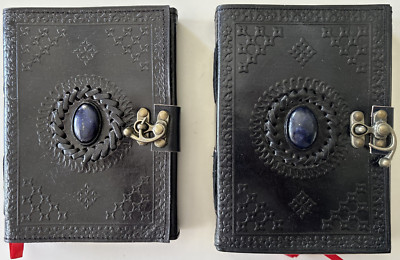 2-Pack Handmade Genuine Leather Diary Journal Notebook Lapis Stone 110-Pages