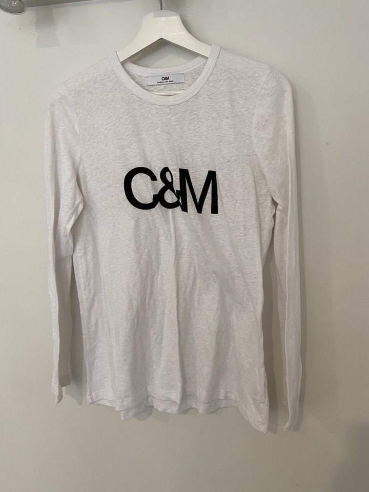 C&M Long Sleeve White Logo Tee (size S)