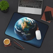 Planet Earth Laptop Computer Desk Mat Vibrant Office Decor Gamer Study Mouse Pad